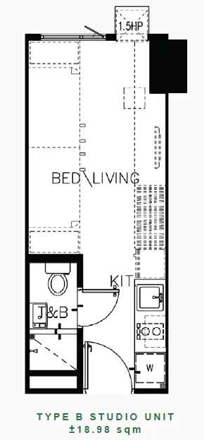 https://manilacondohub-smdc.com/images/properties/green-2/unit-layouts/02 - GREEN 2 - Type B Studio Unit (+18.98sqm).webp